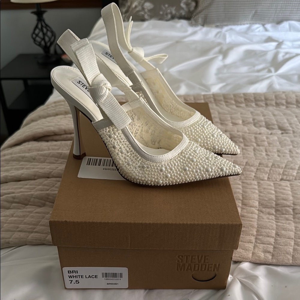 Steve Madden Ivory Beaded Women's Heels